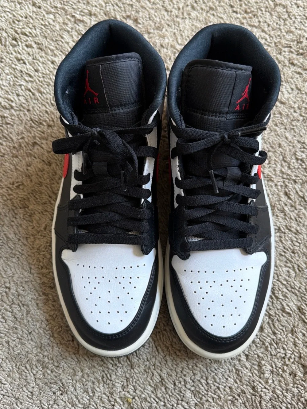 Jordan Men's High-Top Sneakers in Black White Red
